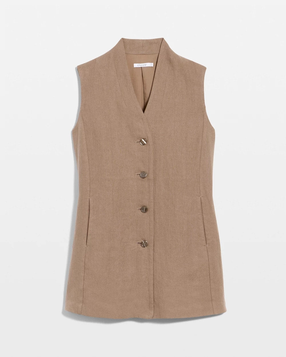 Chico's Everyday | Long Linen Sleeveless Vest