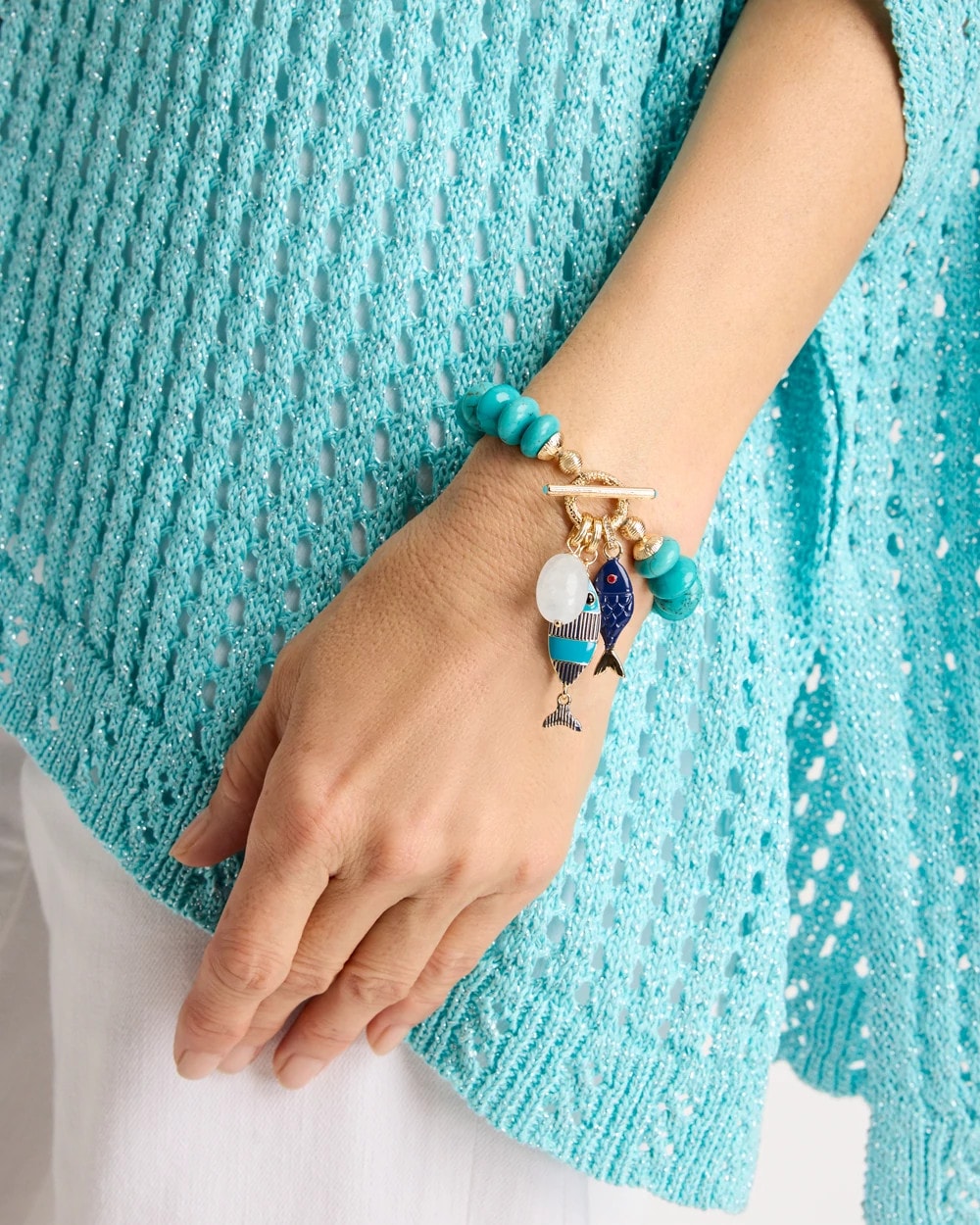 Chico's Top Pick | Turquoise Stone Toggle Charm Bracelet