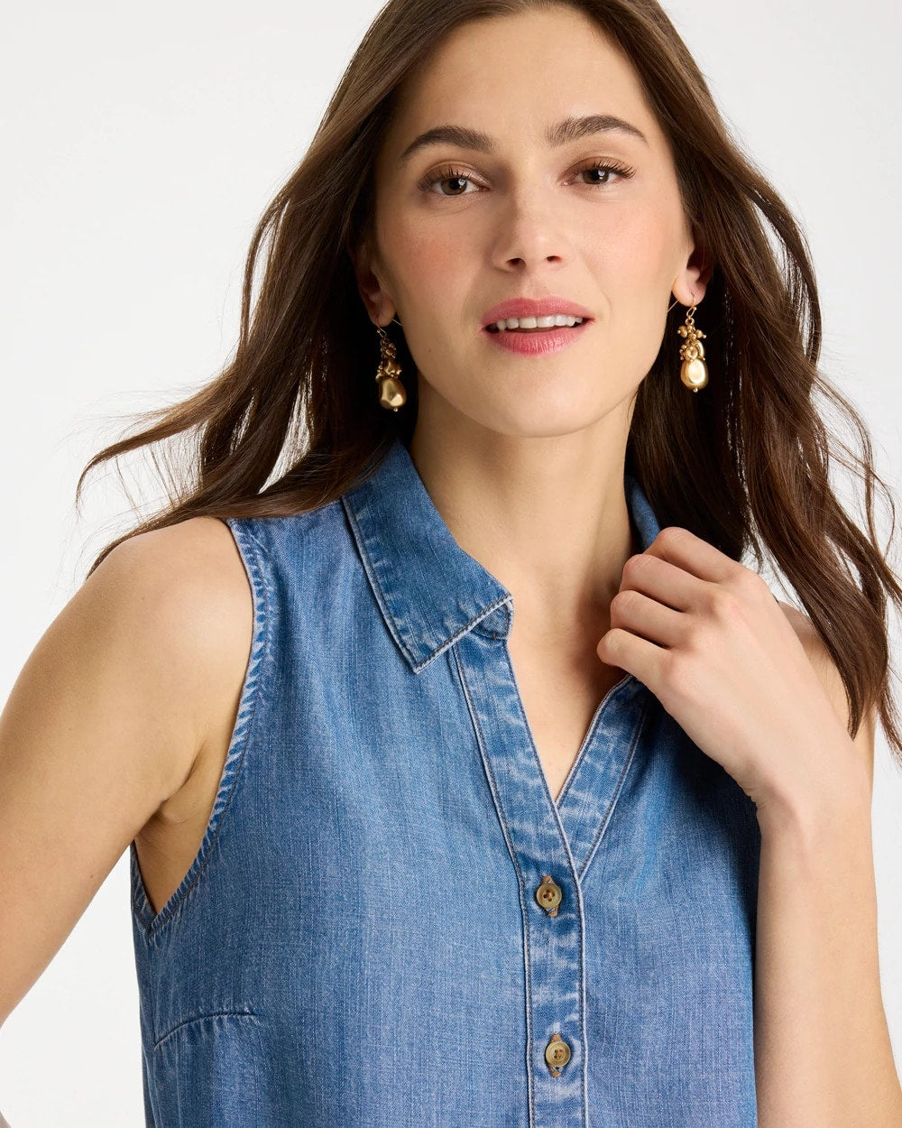 Chico's Classic | Tencel Denim Sleeveless Shirt