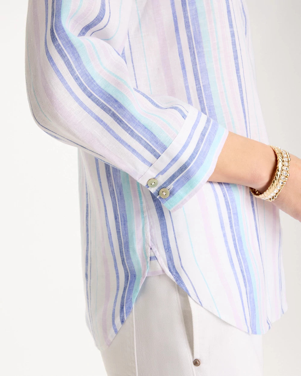 Chico's Signature | No Iron™ Linen Striped Shirt