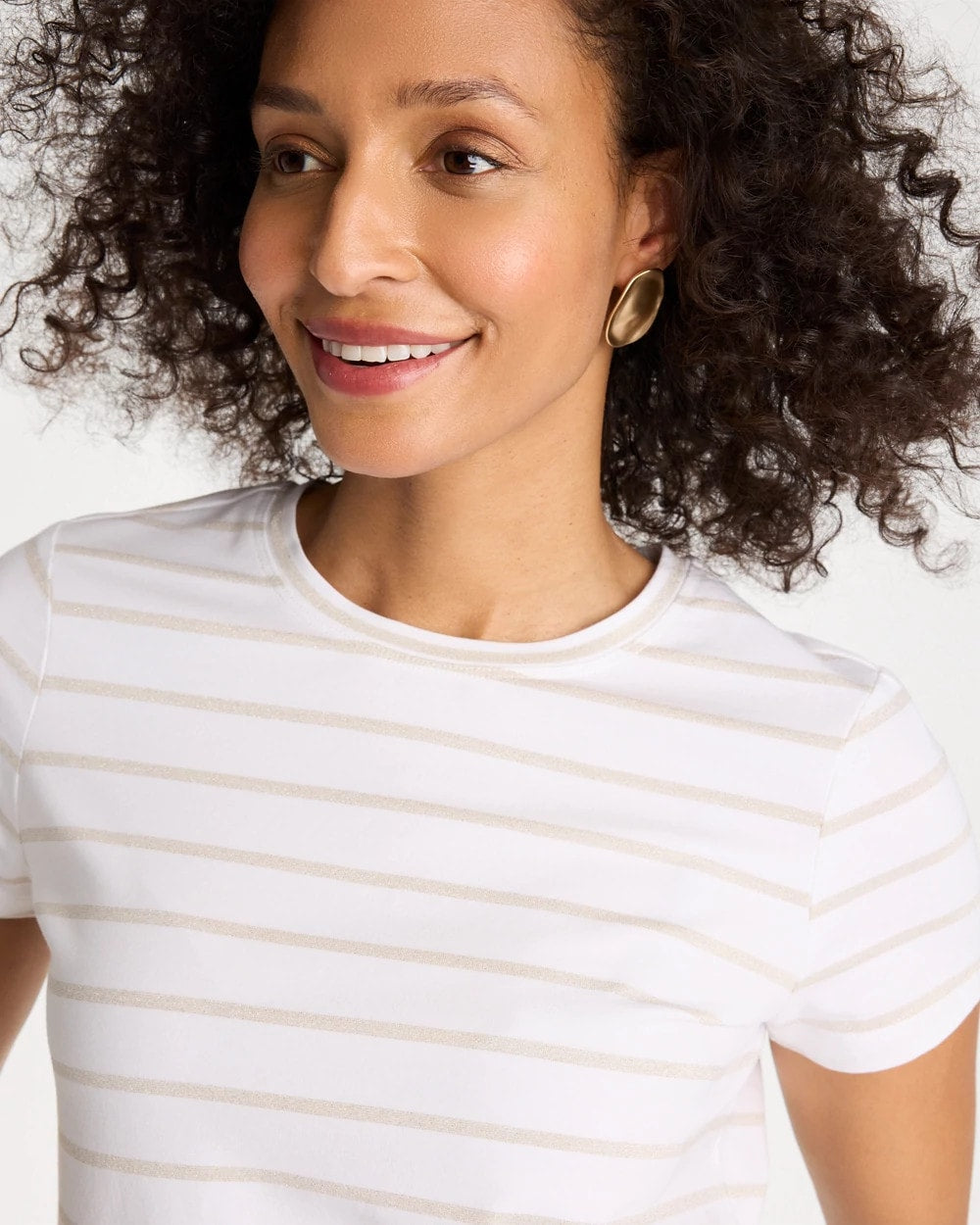 Chico's Top Pick | Cotton Stretch Striped Cap Sleeve Tee