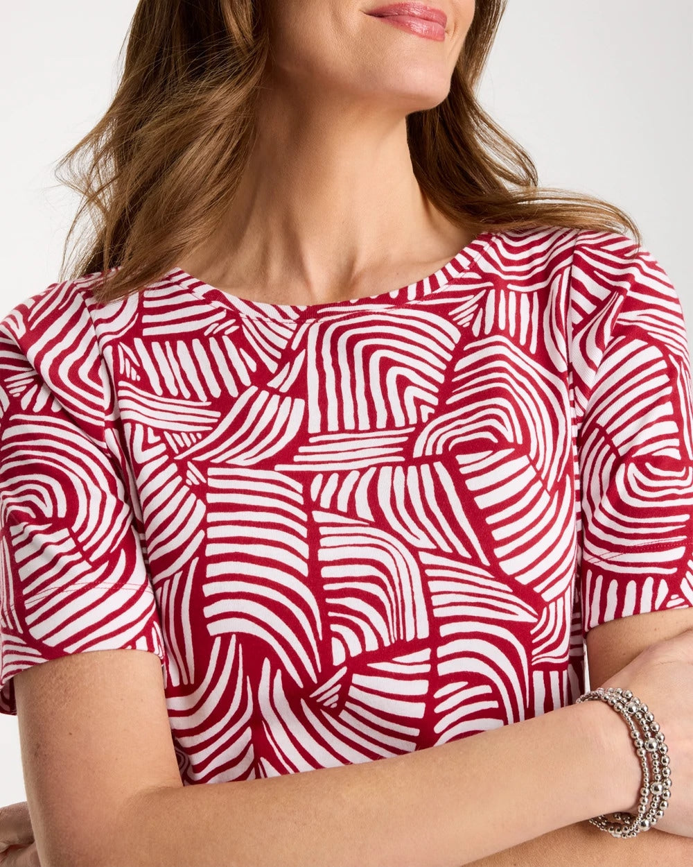 Chico's Featured | Geo Pima Elbow Sleeve Tee