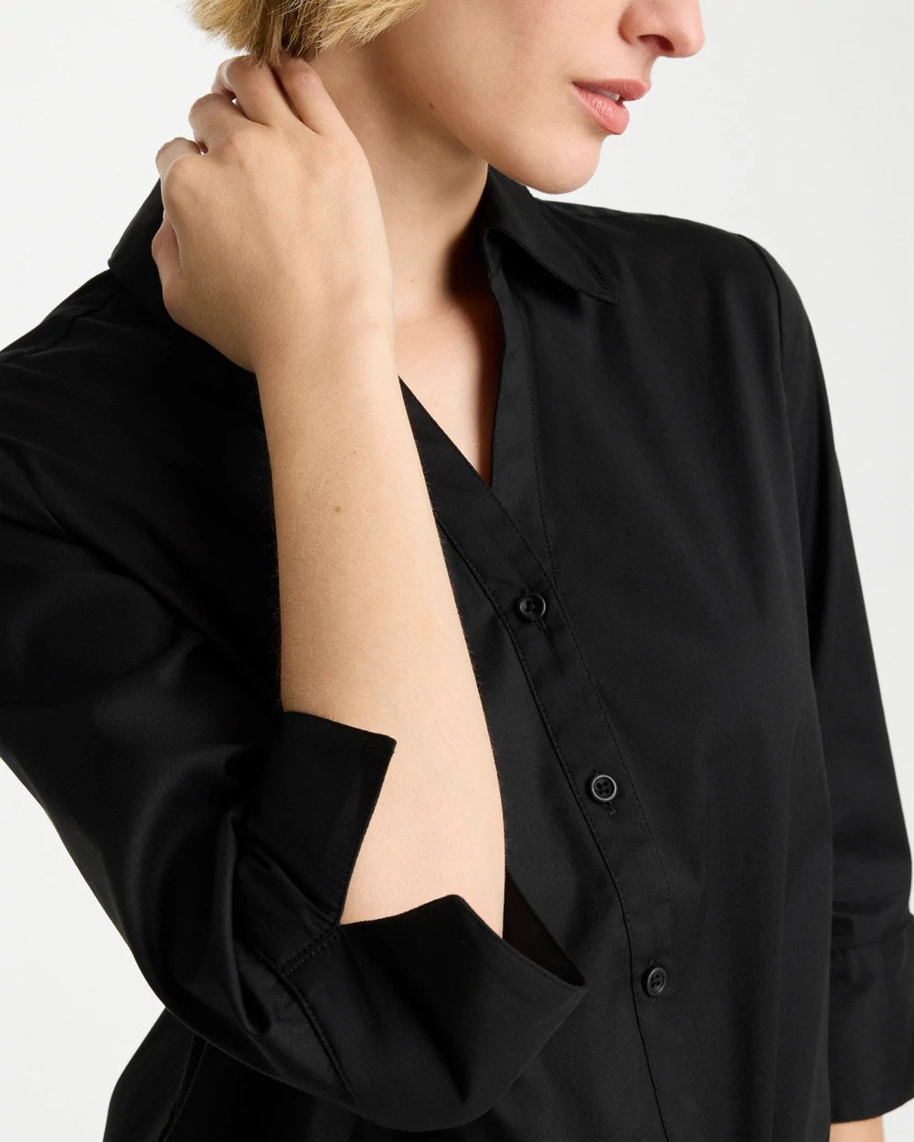Chico's Sale | Poplin Cotton Tie-Front Top