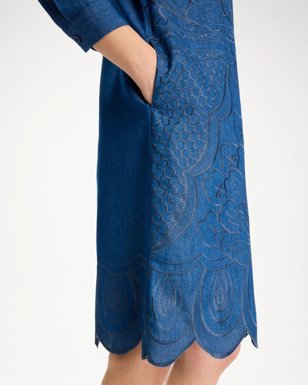 Chico's Value | Denim Embroidered Dress