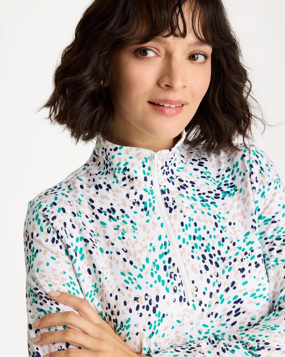 Chico's Quality | Zenergy® UPF Dots Pullover Half Zip Top