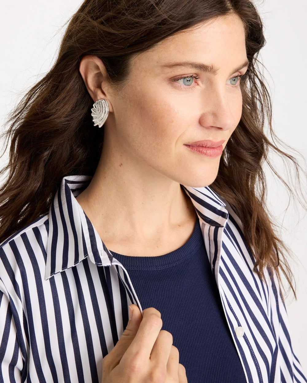 Chico's Deals | Silvertone Shell Clip-On Earrings