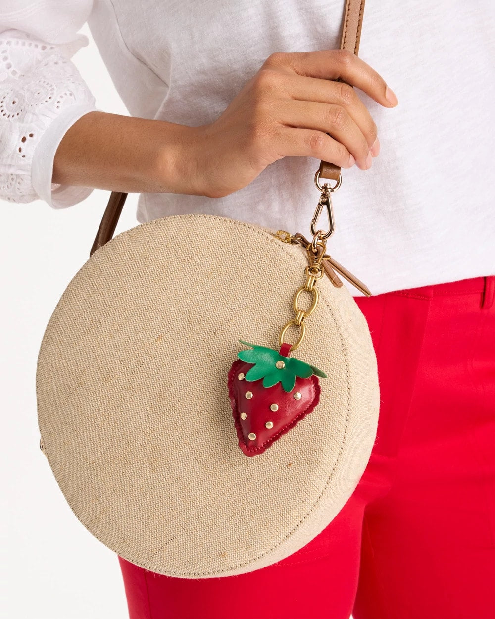 Chico's Deals | Faux Leather Strawberry Bag Charm Key Chain