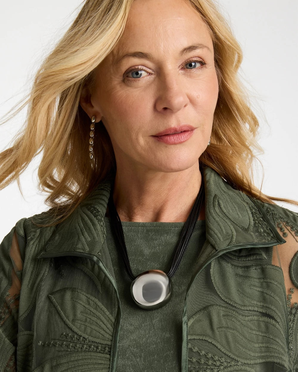 Chico's Great Value | Silver Pendant Cord Necklace