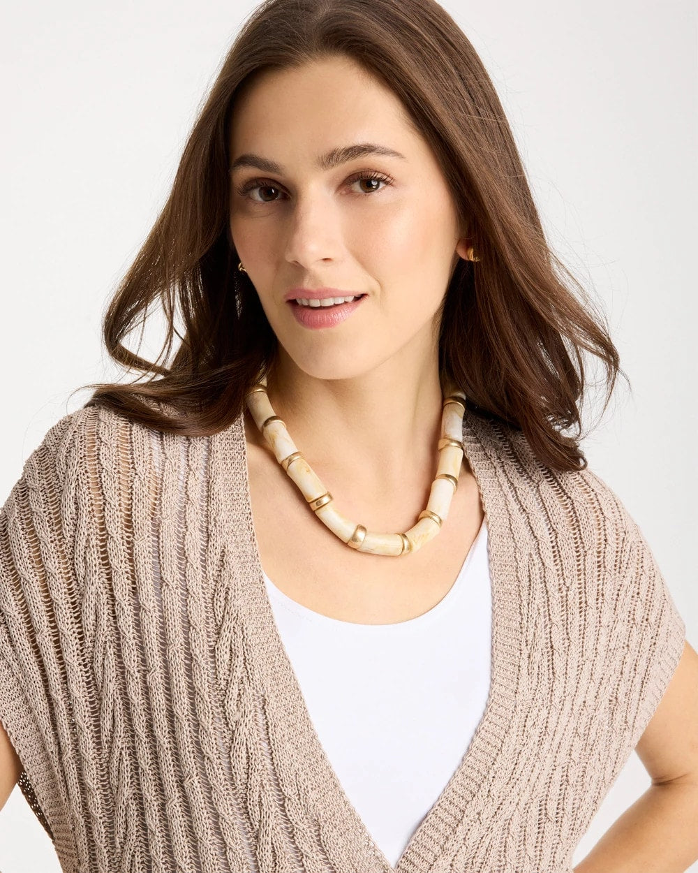 Chico's Best Price | White Beaded Double-Strand Necklace