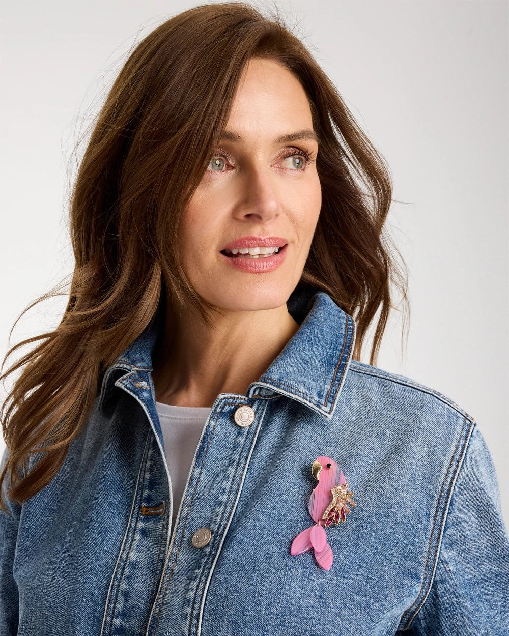 Chico's New | Chic Pink Parrot Brooch