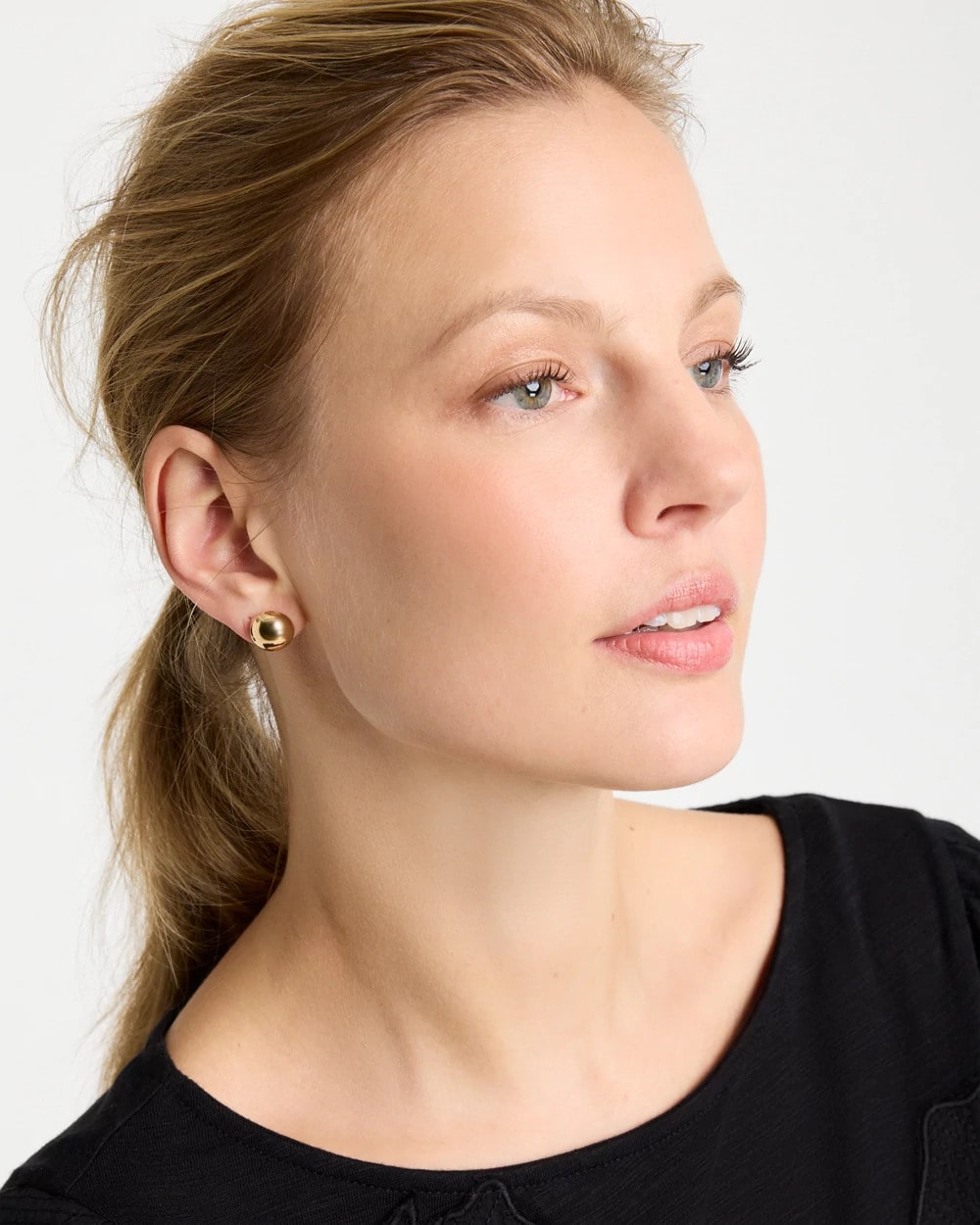Chico's Premium | Mini Goldtone Sphere Stud Earrings