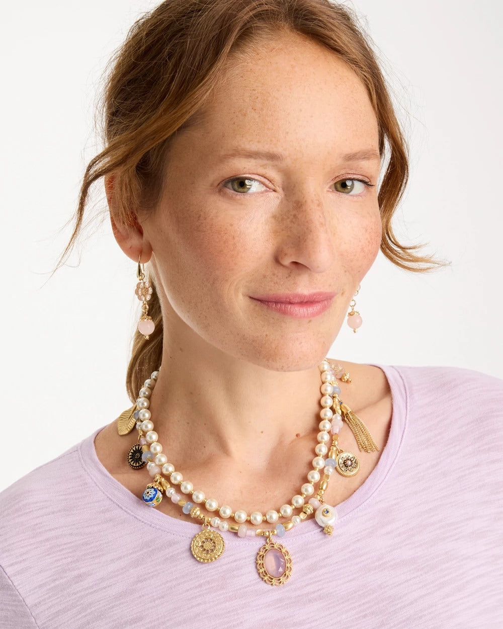 Chico's Trusted | Genuine Jade Stone Charm Short Necklace