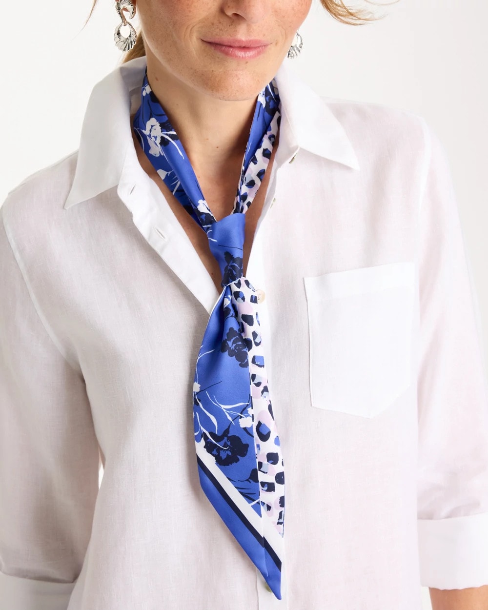Chico's Hot Sale | Dutch Floral Polka-Dot Skinny Scarf