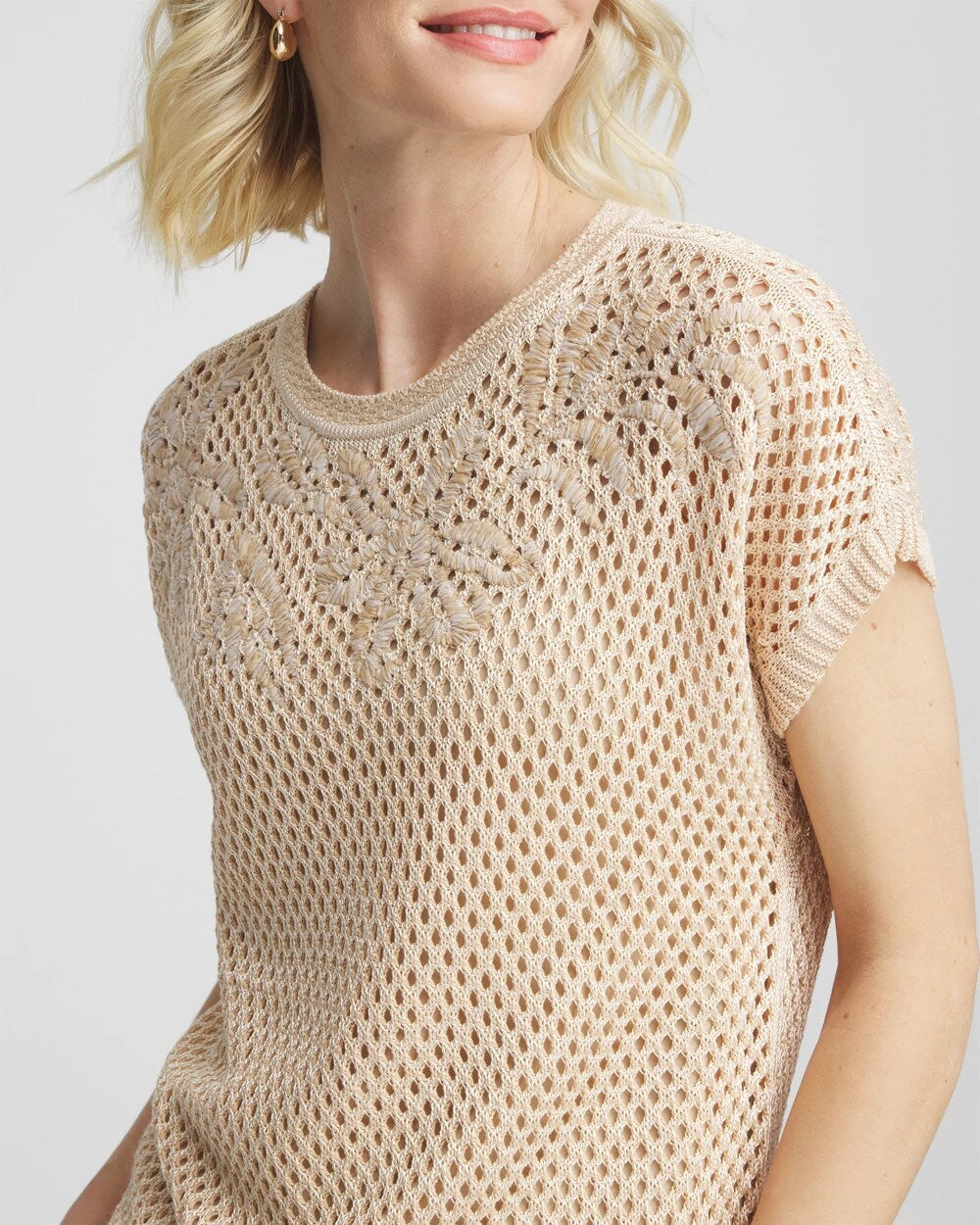 Chico's Sale | Embroidered Pointelle Pull-Over
