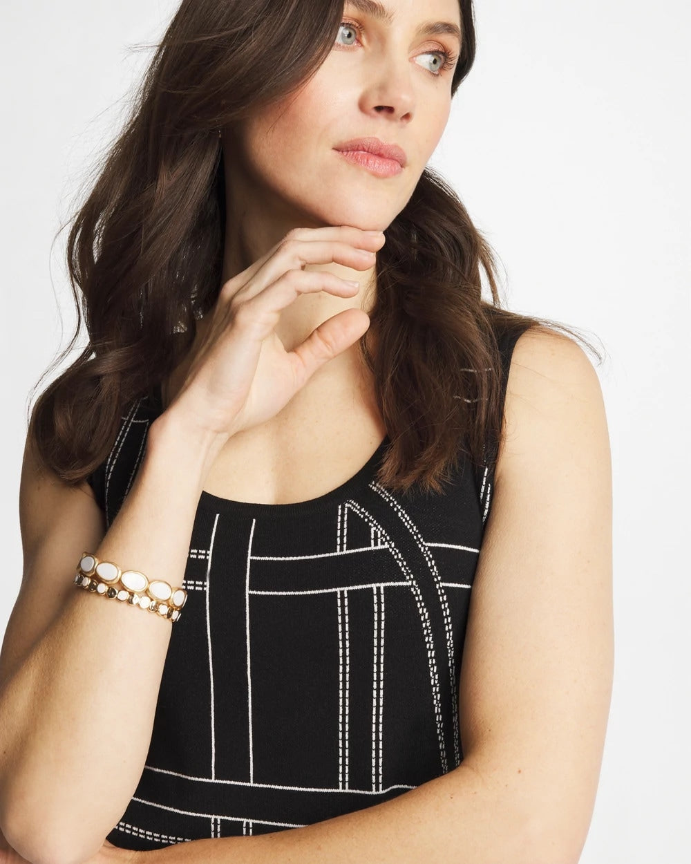 Chico's Discount | Ella Graphic Scoopneck Tank