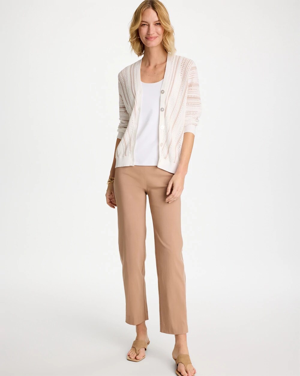 Chico's Signature | Striped Stitchy Cardigan