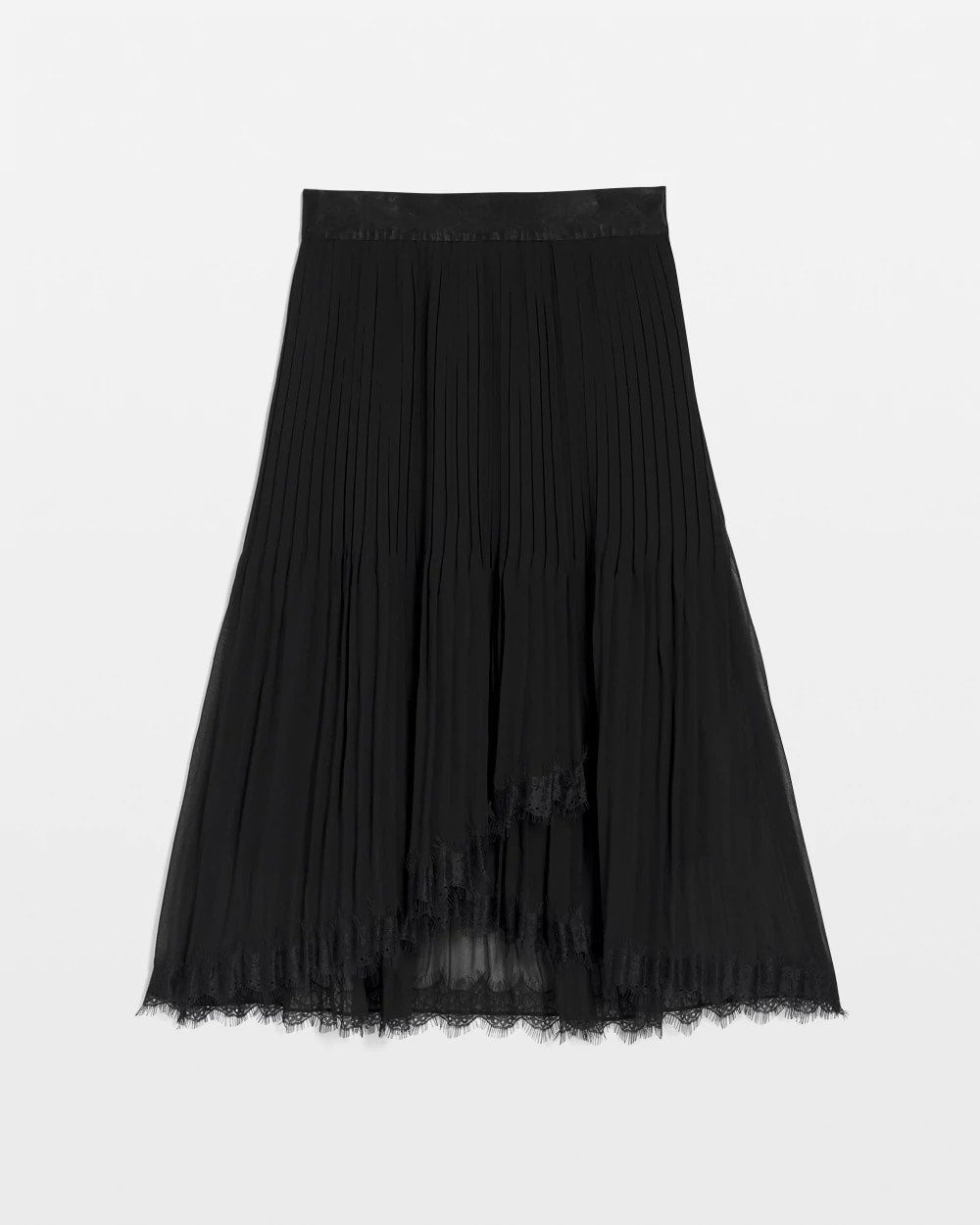 Chico's Smart Buy | Pleated Lace Hem Midi Skirt