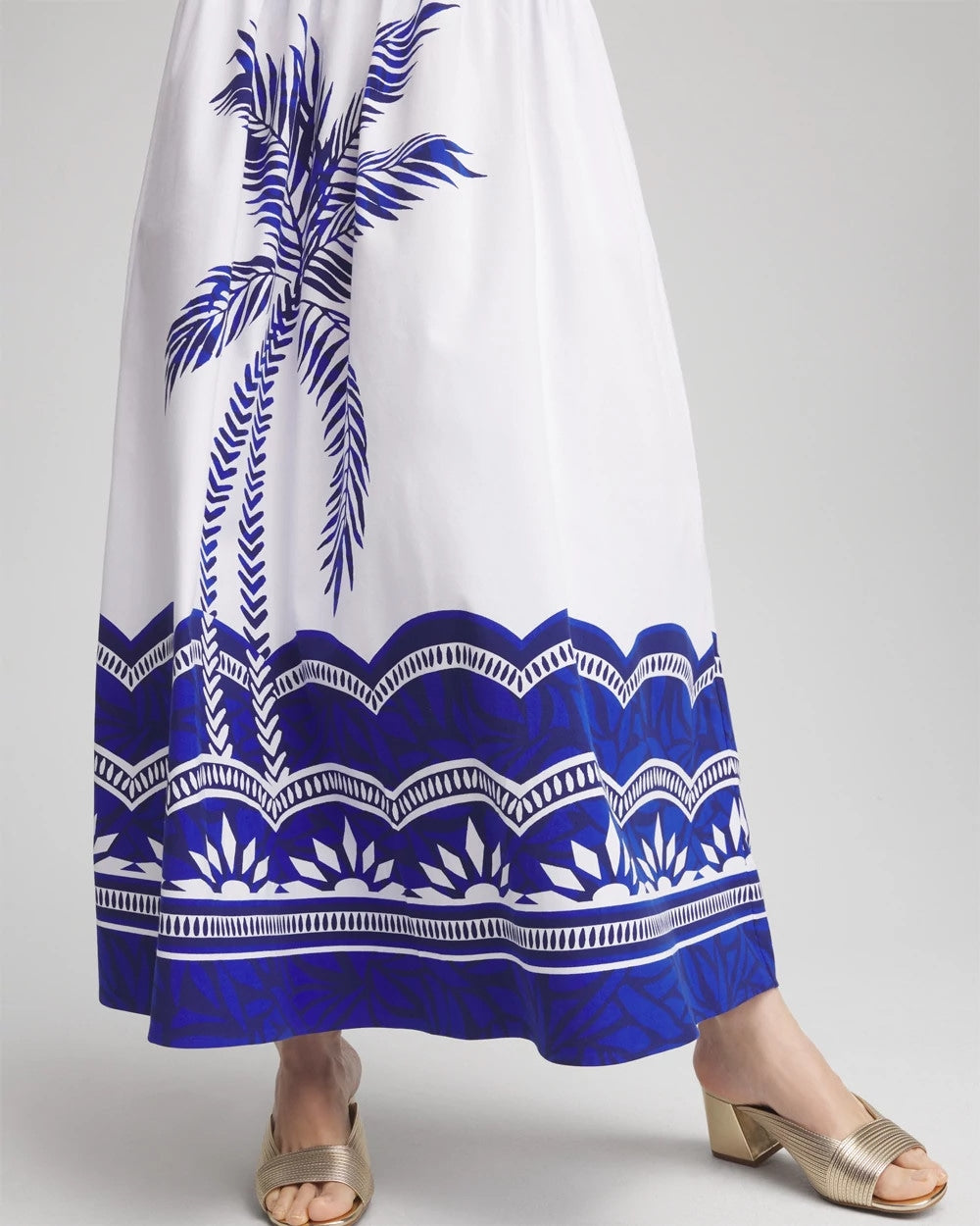 Chico's Exclusive | Tropical Smocked Waist Pull-On Skirt