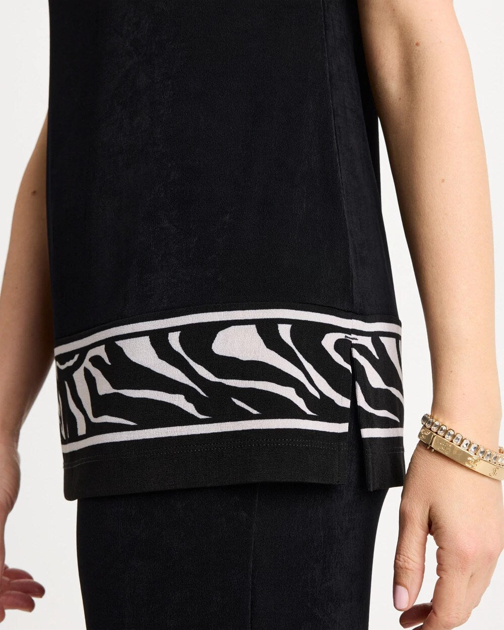 Chico's Recommended | Travelers™ Abstract Zebra Trim Tunic