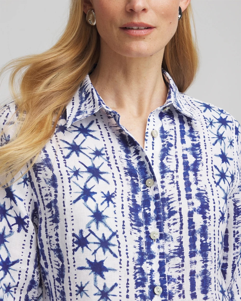 Chico's Exclusive | No Iron™ Star Print Linen Shirt
