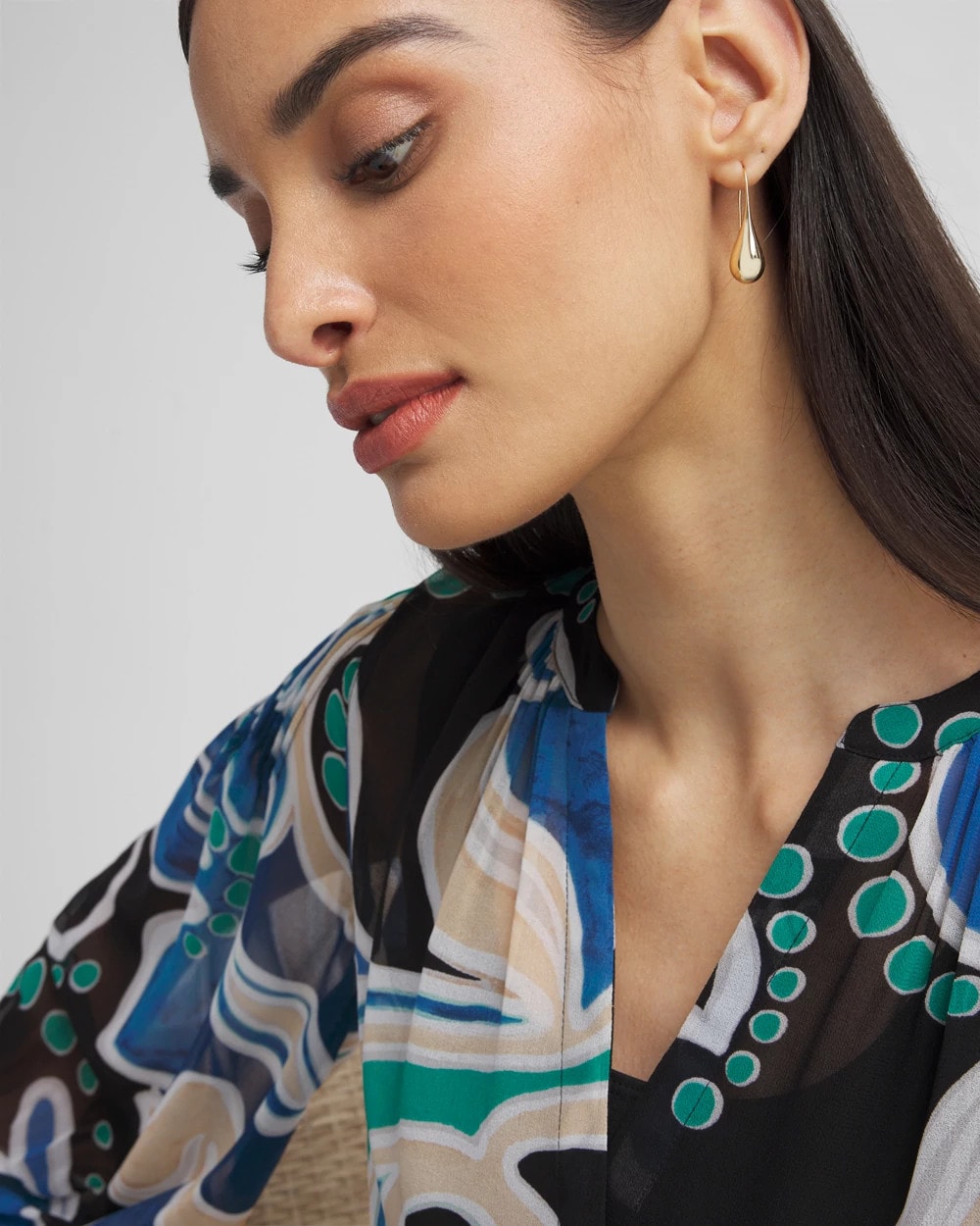 Chico's Classic | No Droop™ Gold Tone Teardrop Threader Earrings