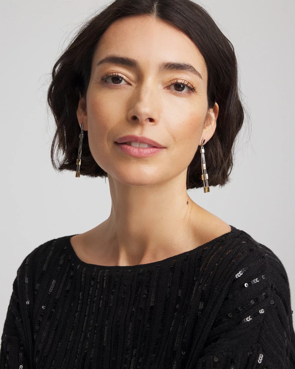Chico's Signature | Mixed Metal Linear Earrings