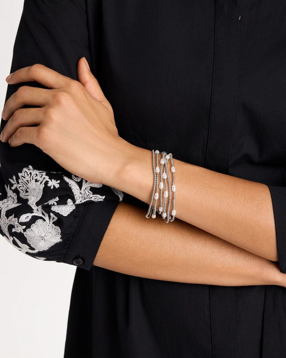 Chico's Classic | Pearlescent Bead Ball Bracelet