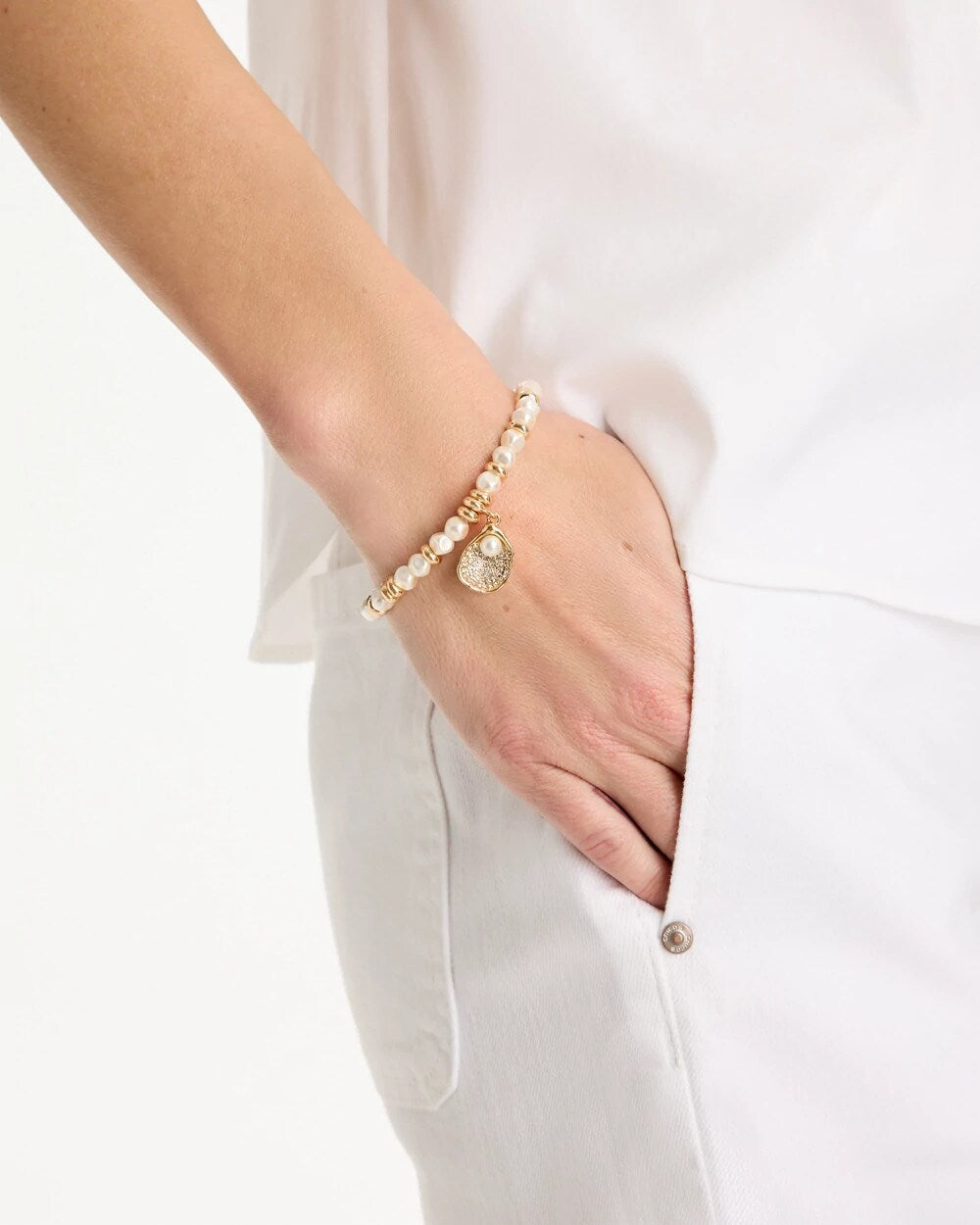 Chico's Best Seller | Pearlescent Stretch Charm Bracelet