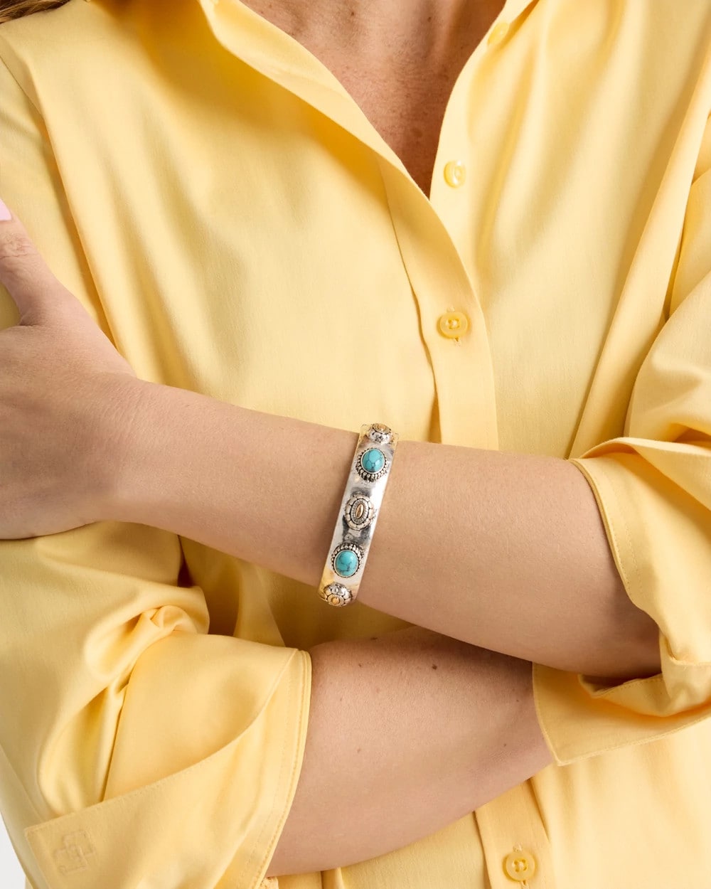 Chico's Trusted | Turquoise Mixed Metal Bangle