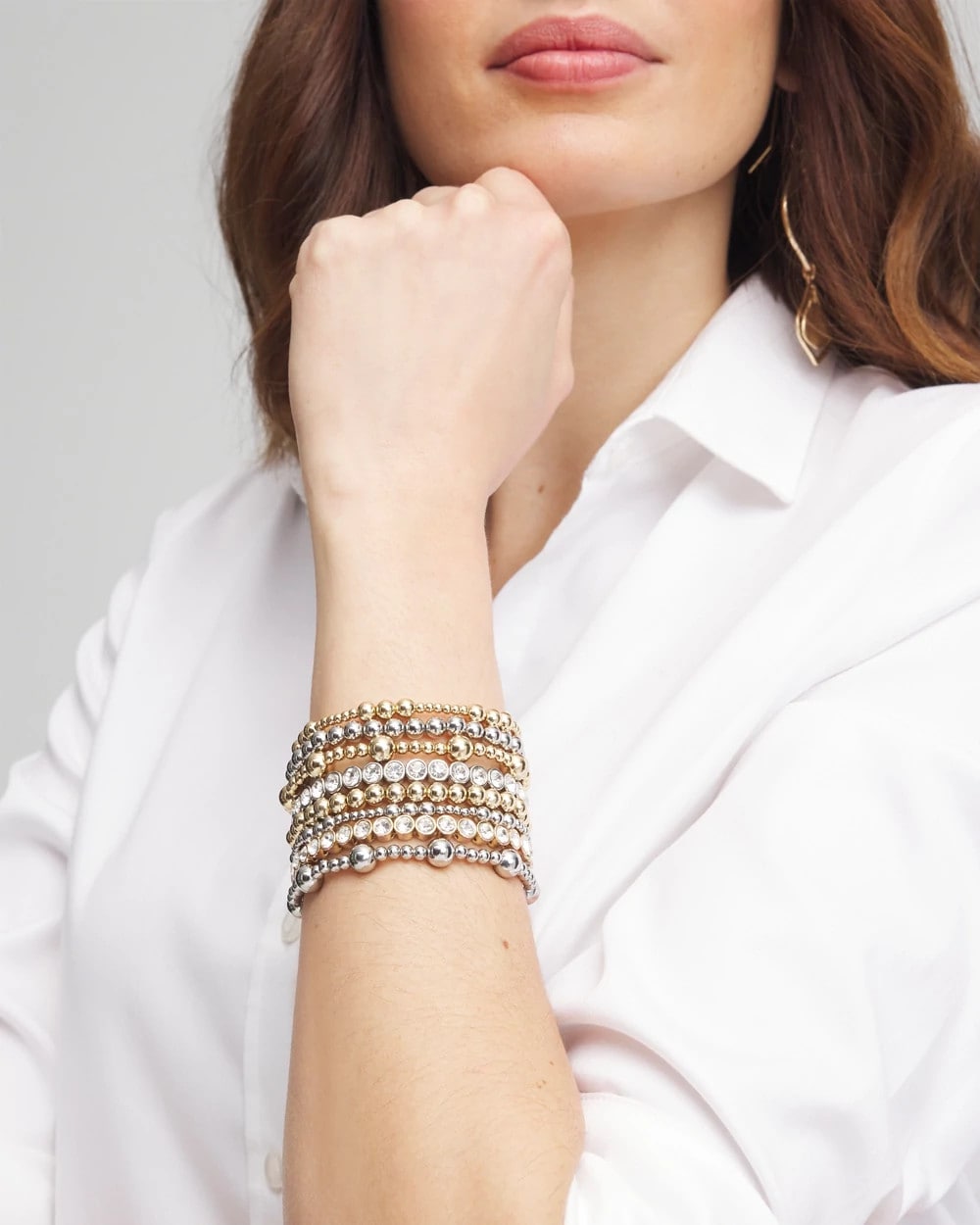 Chico's Recommended | Gold-tone Medium Bead Stretch Bracelet