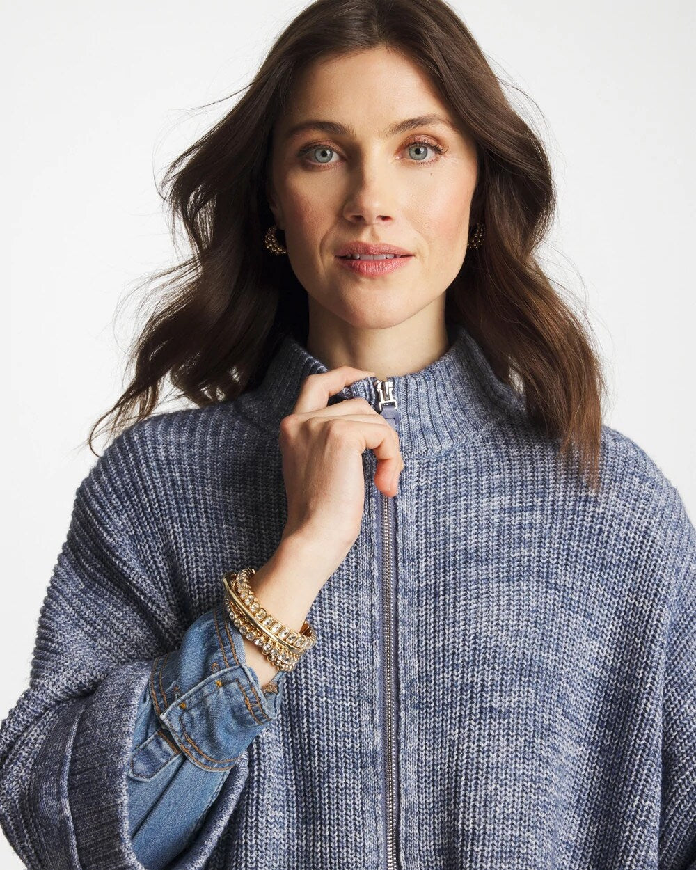 Chico's Customer Favorite | Rounded Hem Zip-Front Ruana