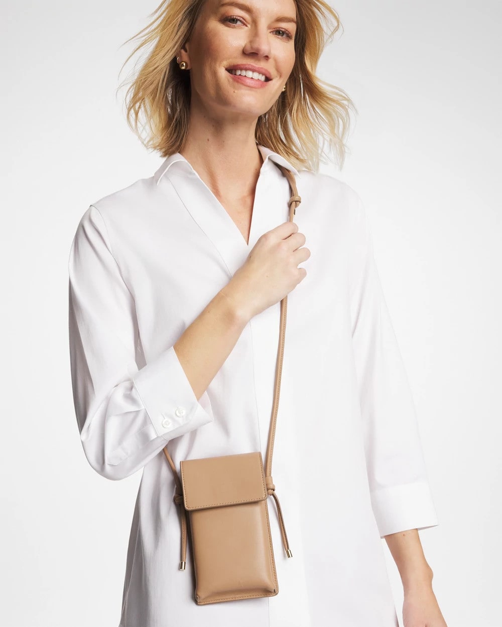 Chico's Featured | Leather Cross Body Phone Holder Bag