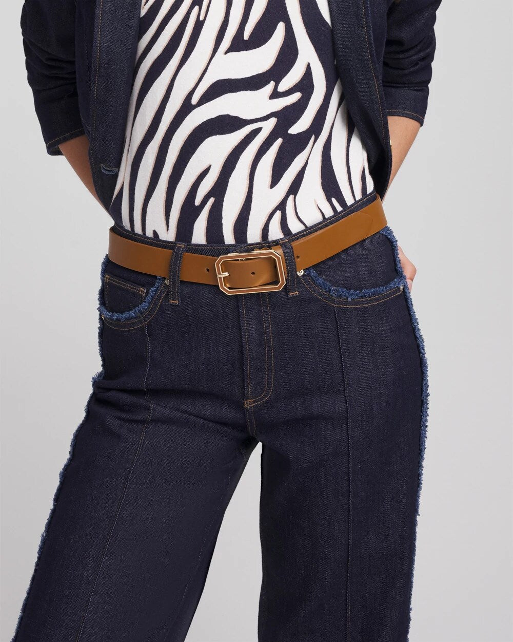 Chico's Value | Cognac Enamel Buckle Trouser Belt