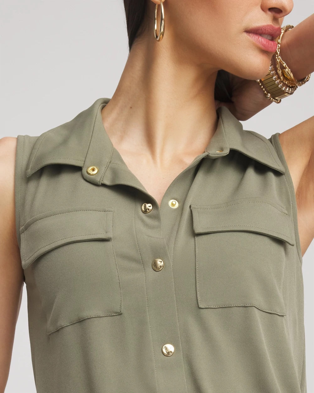 Chico's Premium | Travelers™ Knit Sleeveless Shirtdress