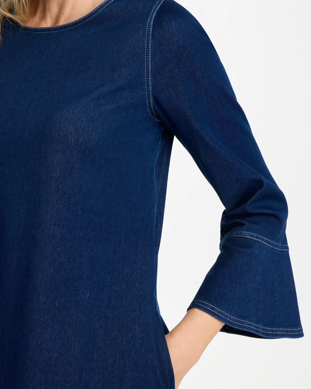 Chico's Special Offer | Bell Sleeve Knit Denim Dress