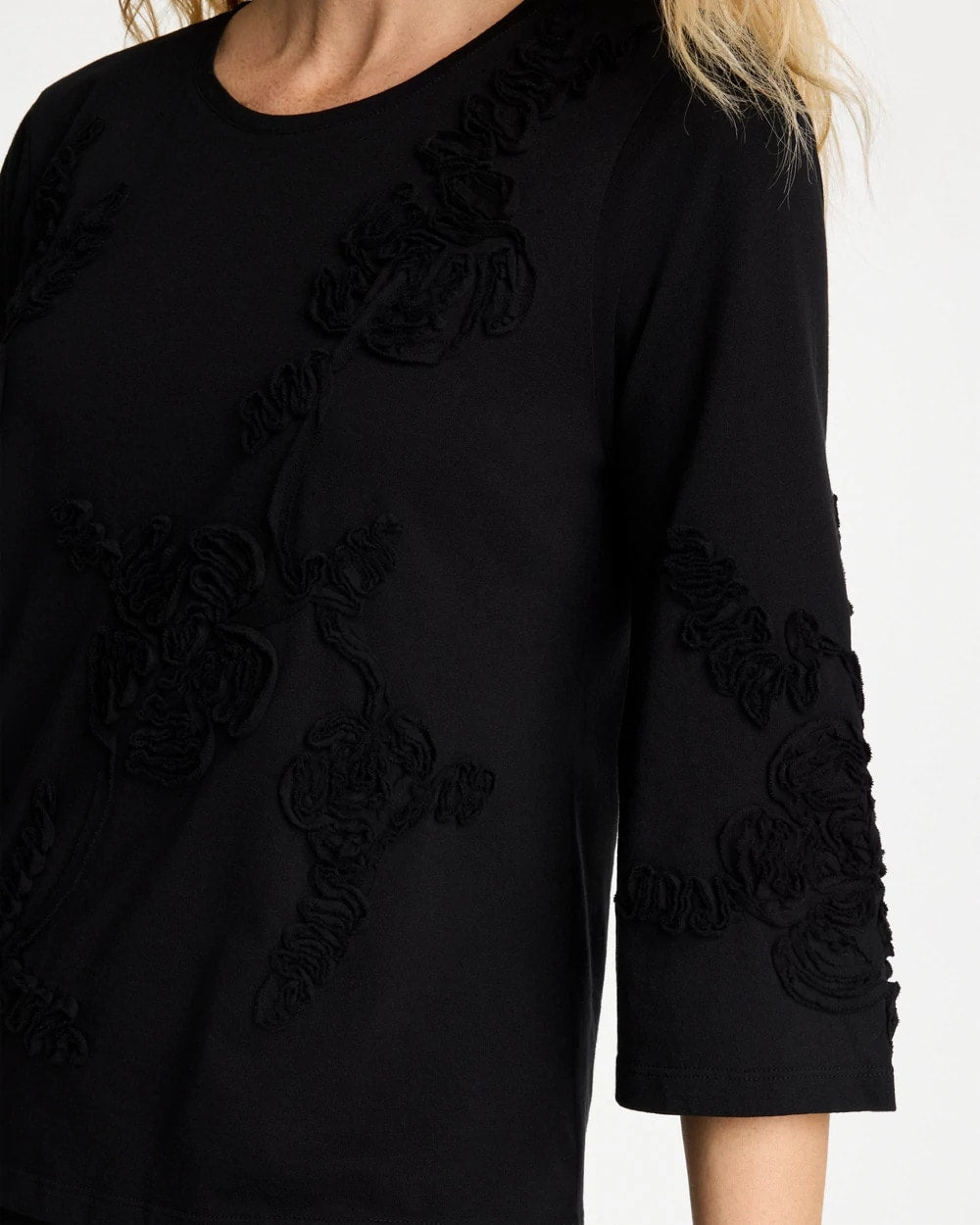 Chico's Great Value | Soutache Elbow Sleeve Tee