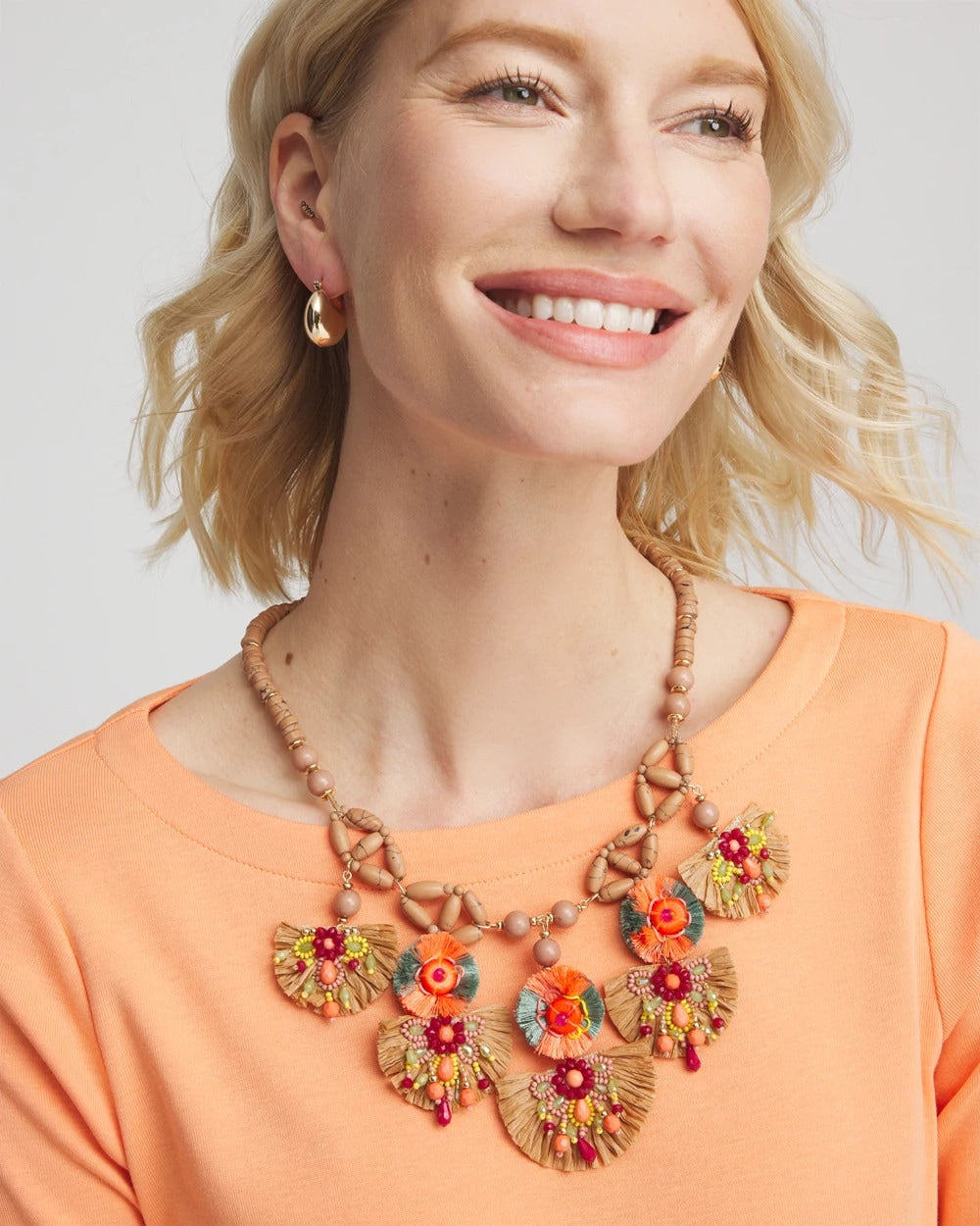 Chico's Value | Tropical Floral Bib Necklace