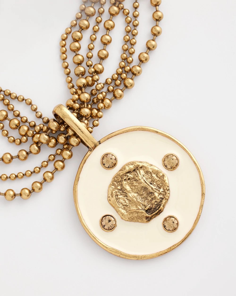 Chico's Trusted | White Enamel Pendant Necklace