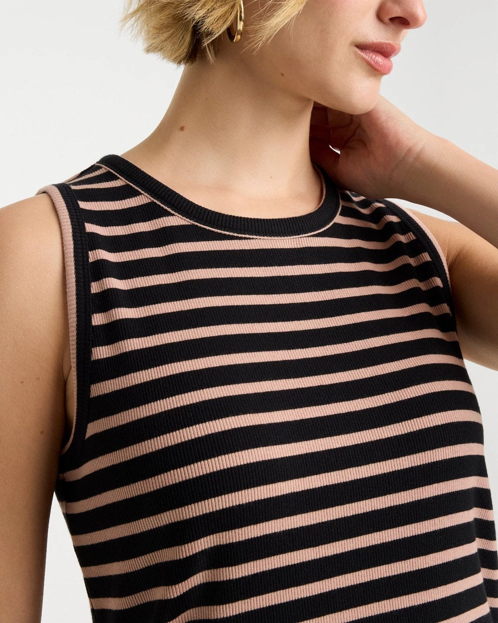 Chico's Featured | Striped High Neck Rib Tank