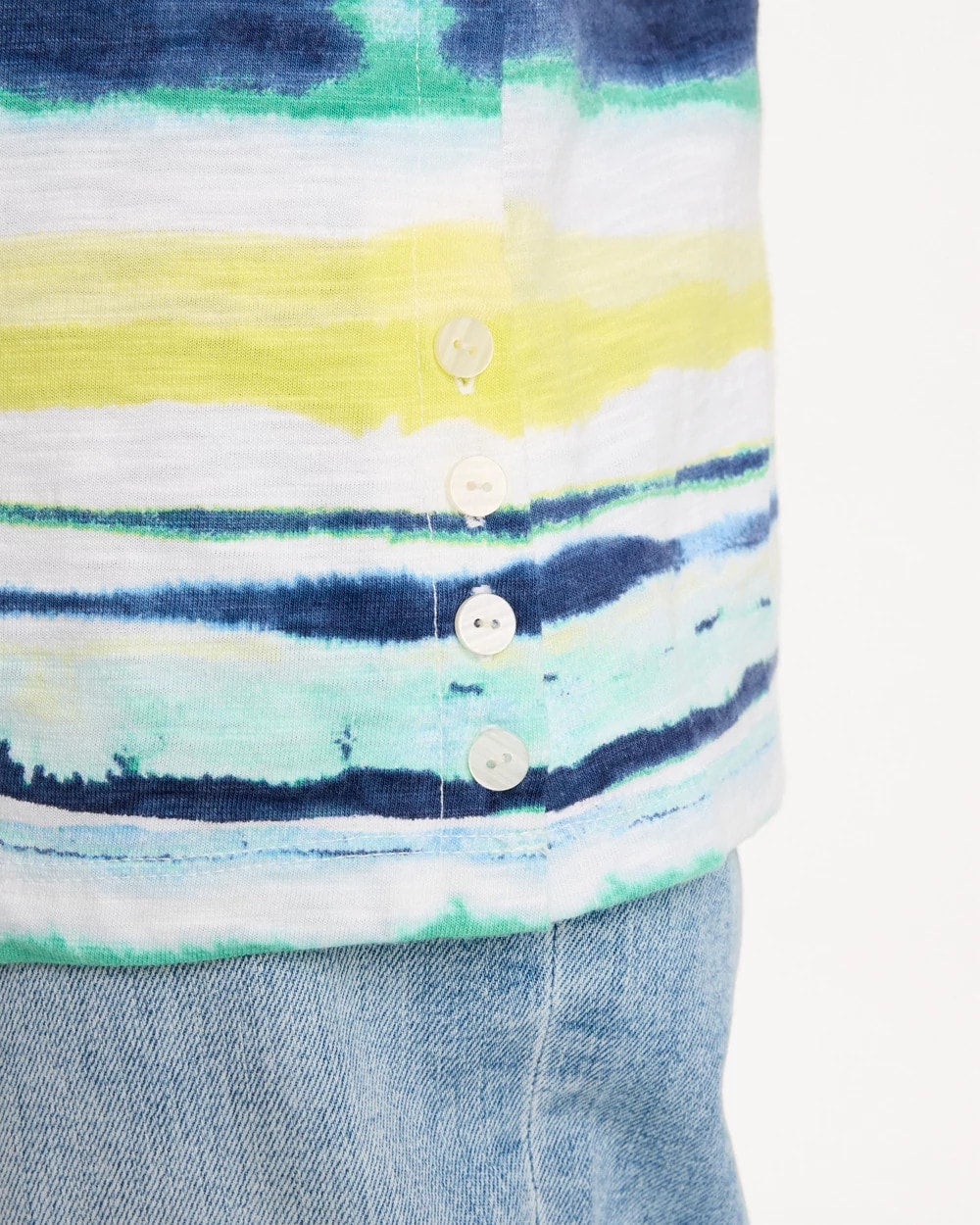 Chico's Deals | Striped Cotton Slub Elbow-Sleeve Tee