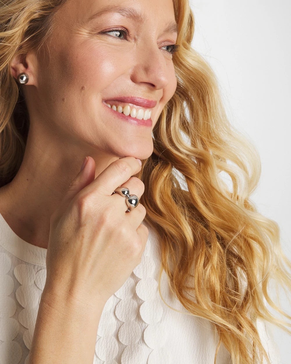 Chico's Exclusive | Curvy Silver Stretch Ring
