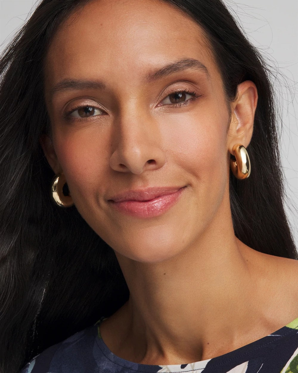 Chico's Everyday | Gold Puff Hoop Earrings