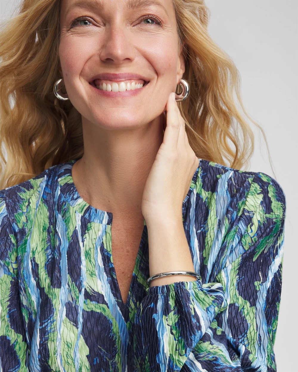 Chico's Customer Favorite | Ocean Plume Crinkle Top