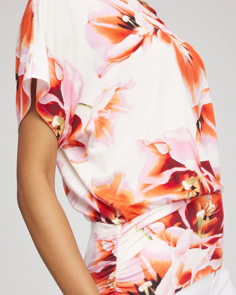 Chico's Best Seller | Touch of Cool™ Tropical Ruched Banded Hem Top