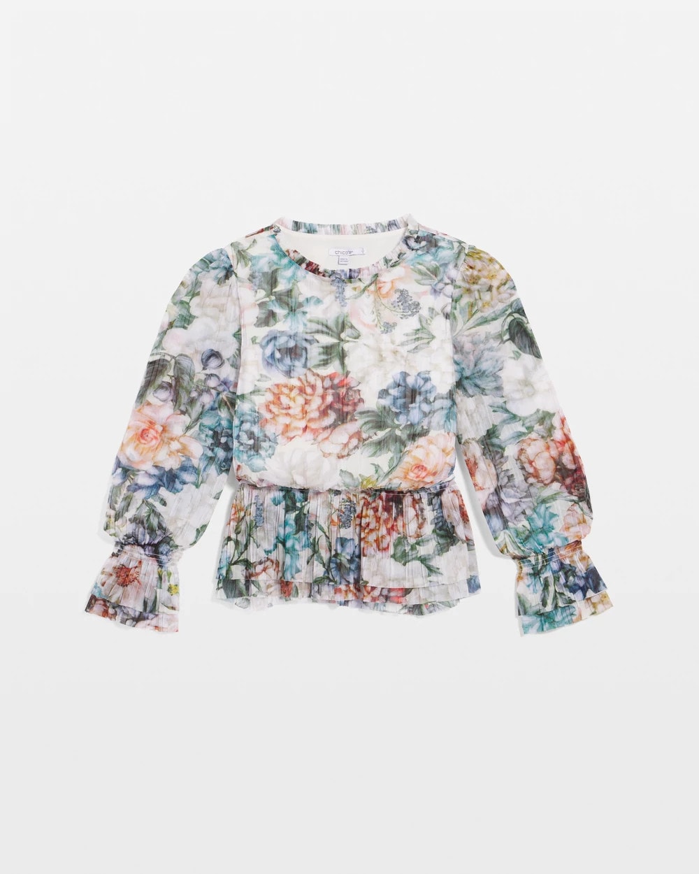 Chico's Exclusive | Rose Print Crinkle Top