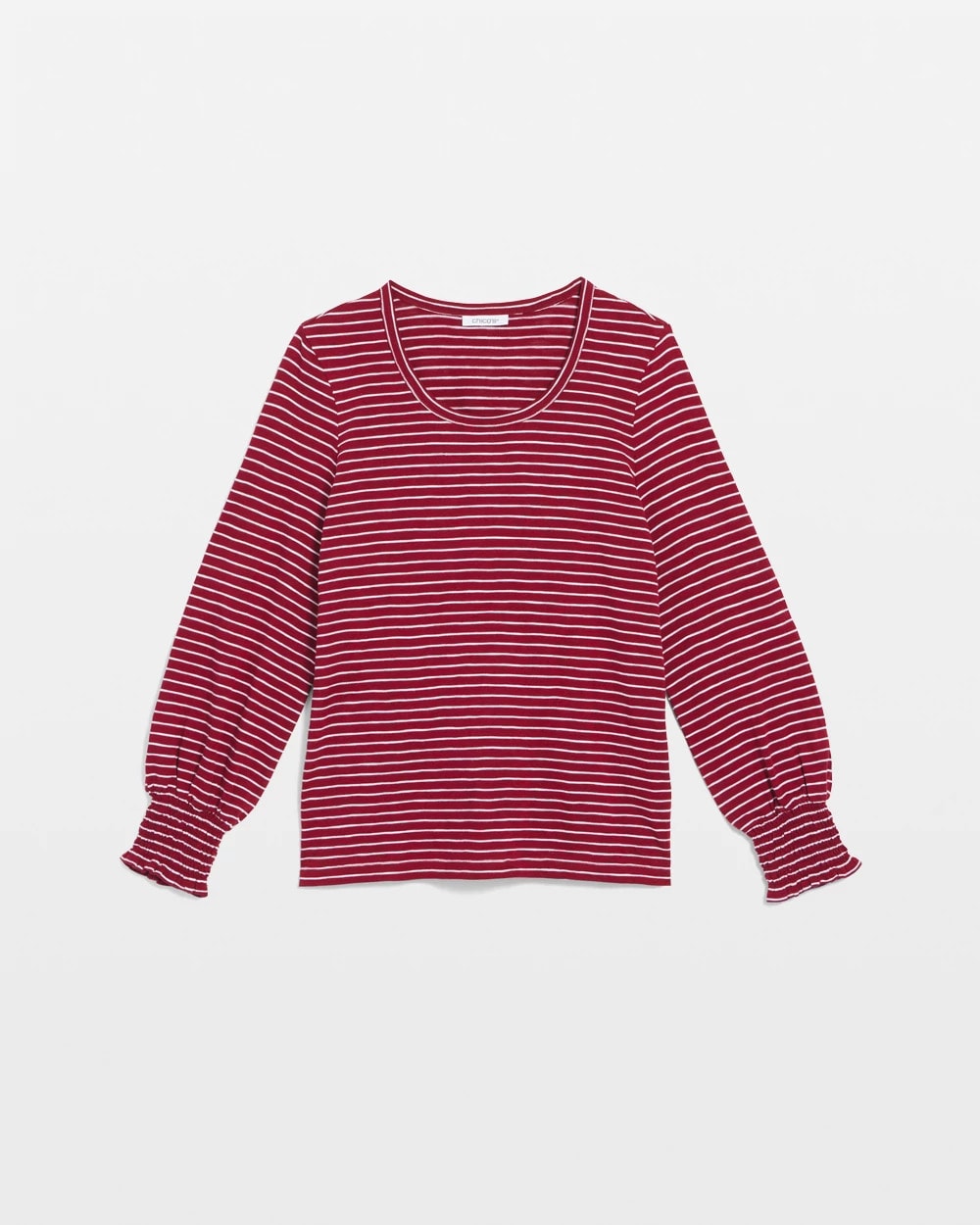 Chico's Everyday | Smocked-Sleeve Cotton-Slub Tee