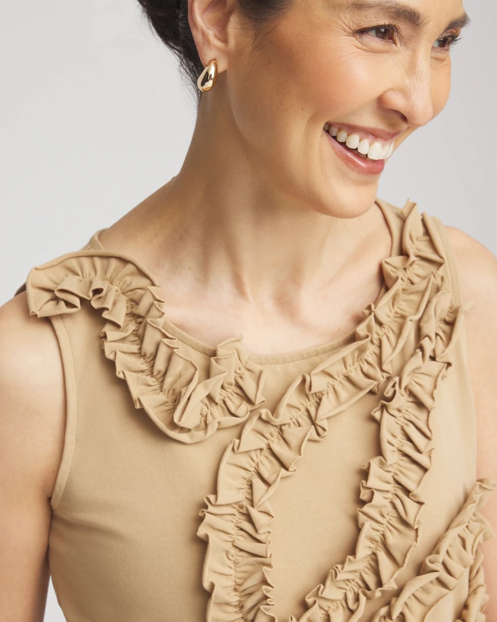 Chico's Trending | Sleeveless Ruffle-Appliqué Tank Top
