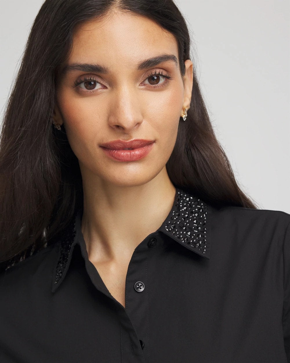 Chico's Signature | Tonal Jewels Poplin Shirt