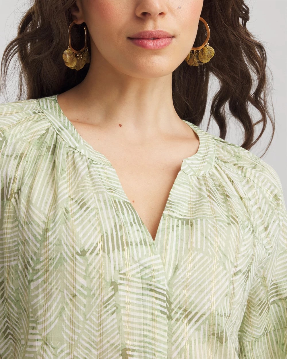 Chico's Exclusive | Lurex Stripe Cotton Blouse