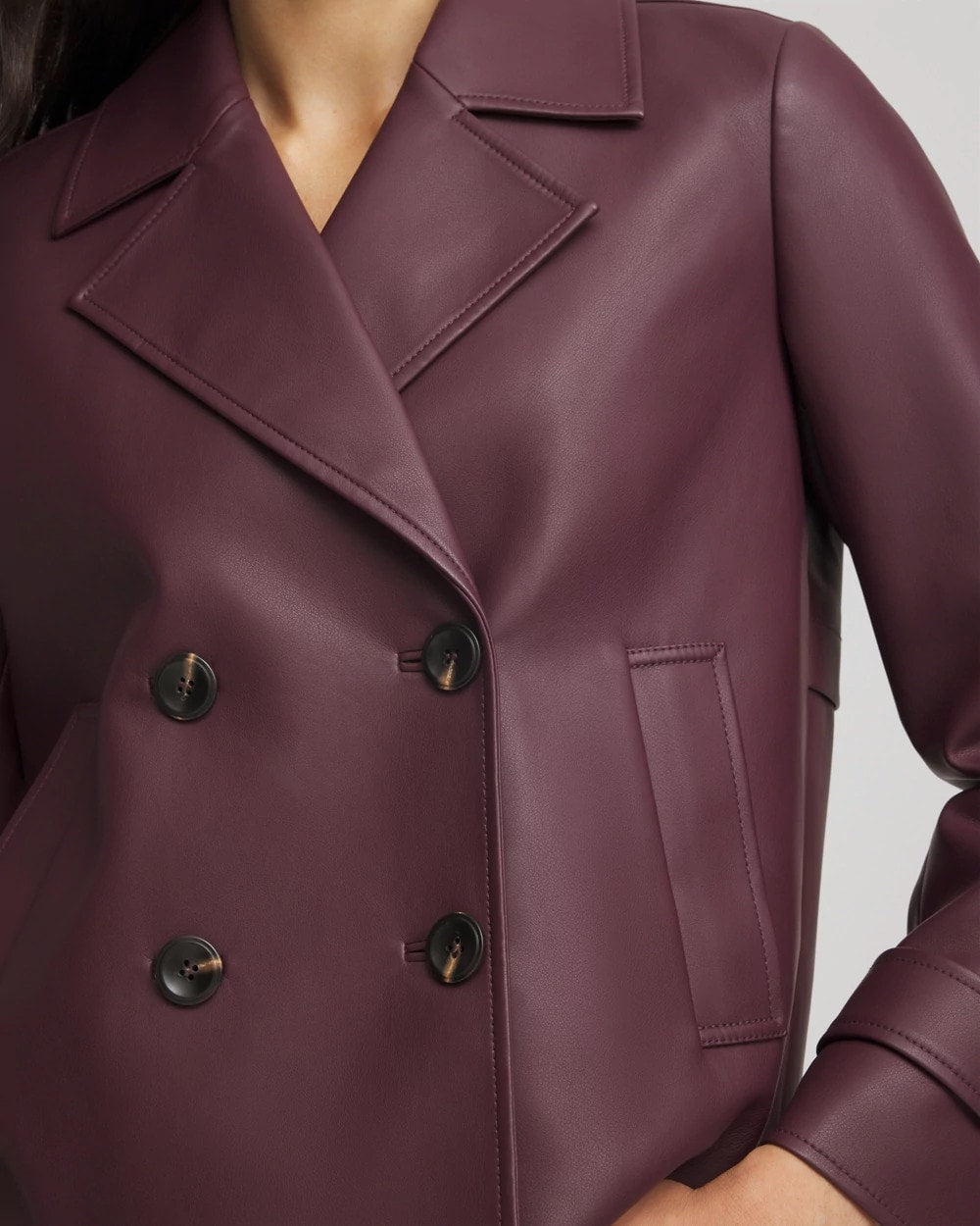 Chico's Trusted | Faux Leather Trench Coat